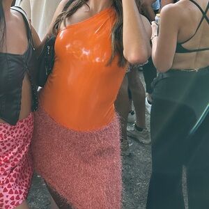 Latex Orange bodysuit